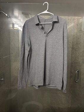 lululemon athletica Men's Long Sleeve Heather Grey Polo